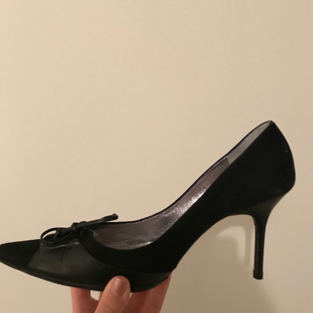 Christian Lacroix suede black heels
